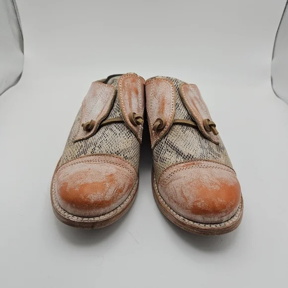 Freebird by Steven Malena loafer mule orange white python size 8 - Picture 2 of 12